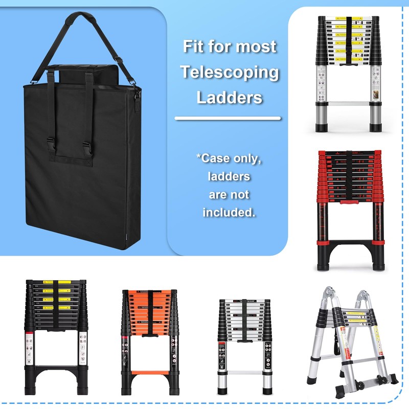 Homakover Black Telescoping Ladders Bag with Shoulder Strap, Extension Ladders