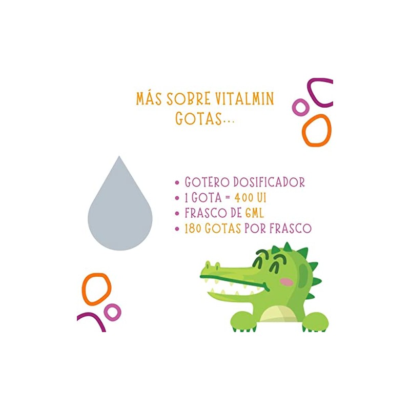 VITALKIDS Vitamina D3 VITALMIN, 180 gotas, 6 ml. Suplemento alimenticio