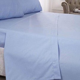 Emma Barclay 180 Thread Count Percale Flat Sheet in Blue - Single Bed
