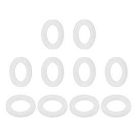 PATIKIL 10 Pcs PTFE Flat Washers 0.47" ID 0.75" OD 0.08" Thickness Sealing Spacer Flange Gasket for Machines Pipe Valves Oil Gas Industries, White (12x19x2mm)