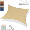 SUNNY GUARD Sun Shade Sail 12'x16' Rectangle Sand UV Block