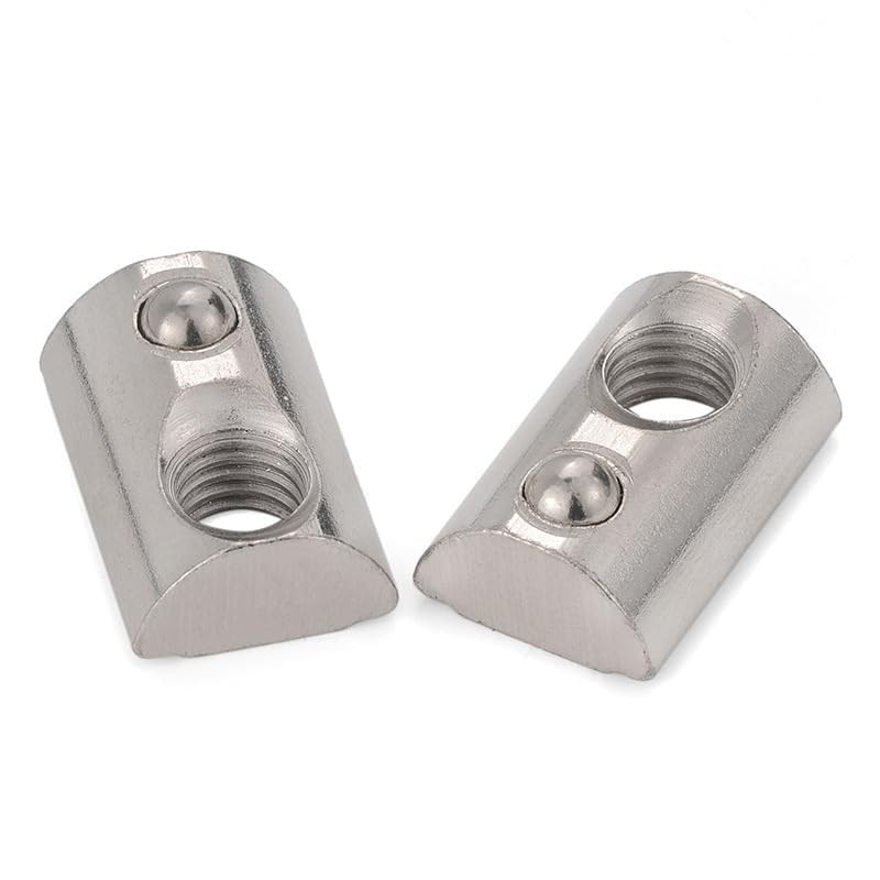 10 Pcs Silver 1/4-20 Steel Roll in T-nut with Ball