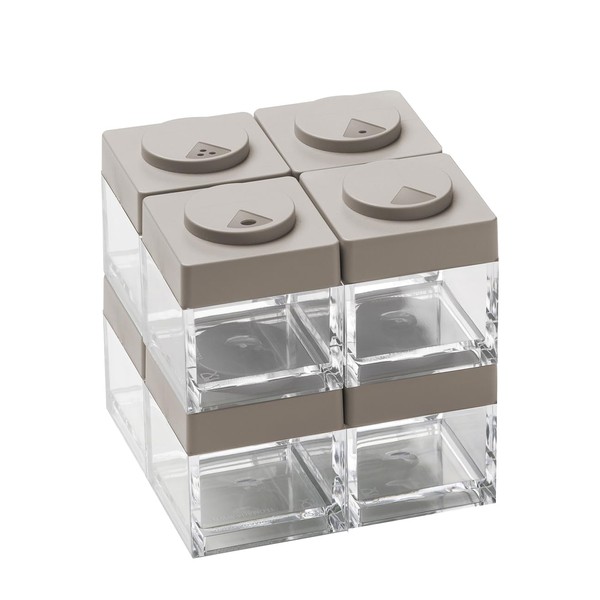 omada Brickstore Line Design Set of 8 Spice Stone Containers