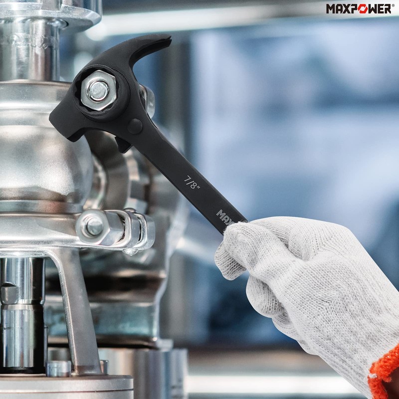 MAXPOWER 3/4" x 7/8" Scaffold Ratchet Wrench, Spud Podger Spanner,