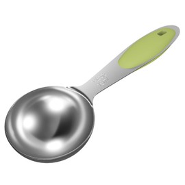 LEIFENY 1PCS 1 Tbsp(3tsp, 1/2oz, 15ml) Single Measuring Spoon with Green Silicone Grip, Stainless Steel Individual Measure Scoop Only