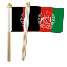 Afghanistan Stick Flag, Afghans Small Mini Hand Held Flags, Small Afghanistan Flag 5x8 Inch,12 Pack, Party Decorations Supplies for Parades,World Cup,Festival Events