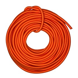 DLLM Shock Cord, Elastic Band, Bungee Cord, Elastic Rope, For Outdoor Use, Elastic Rope, Stretch Cord, Cargo Fastening, Tarpaulin, Cargo Net, For DIY, Width 0.2 inches (6 mm), 32.8 ft (10 m), Orange