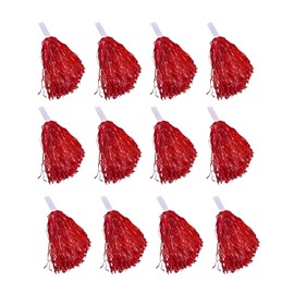 Windy City Novelties Cheerleader Pom Poms - 12 Pack (Red)