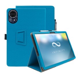 INSOLKIDON Compatible with Teclast T65 Max 12.95- INCH Tablet case, Full Coverage Ultra Slim PU Leather Cover Case with Folding Stand Cover Rugged with Auto Sleep/Wake (Light Blue)