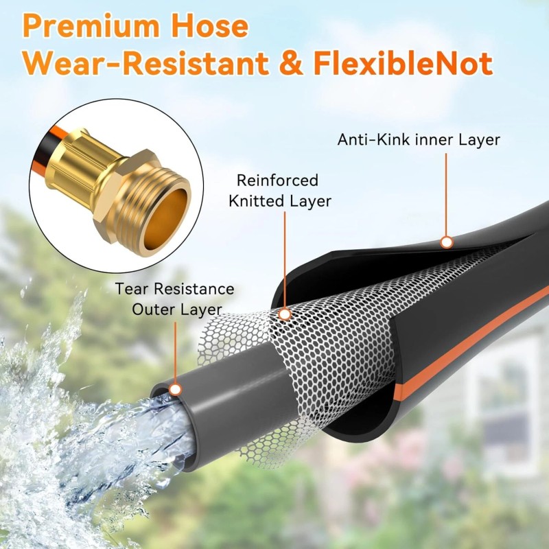 NEOTEC Ground Mounted Retractable Hose Reel with 100FT Garden Water