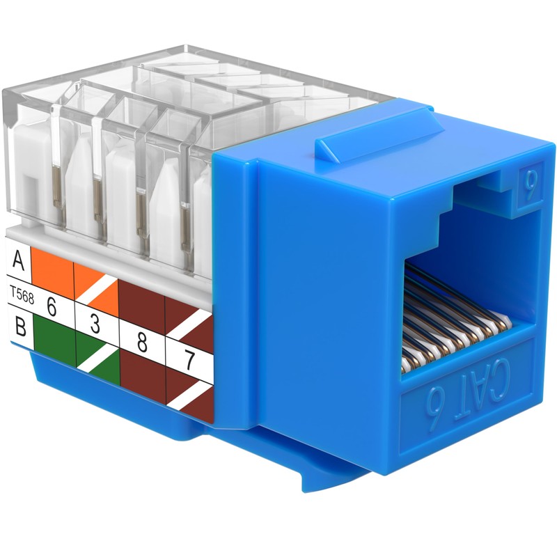 SATMAXIMUM 20 Pack Cat6 Keystone Ethernet Wall Jacks RJ45 Punch