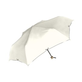 Nakatani Natural Basic Folding Umbrella, UV Fleur, Off White, For Rain or Shine, Hand Opening, Ribs, Size: 21.7 inches (55 cm), Black Coating Treatment, Wind Resistant