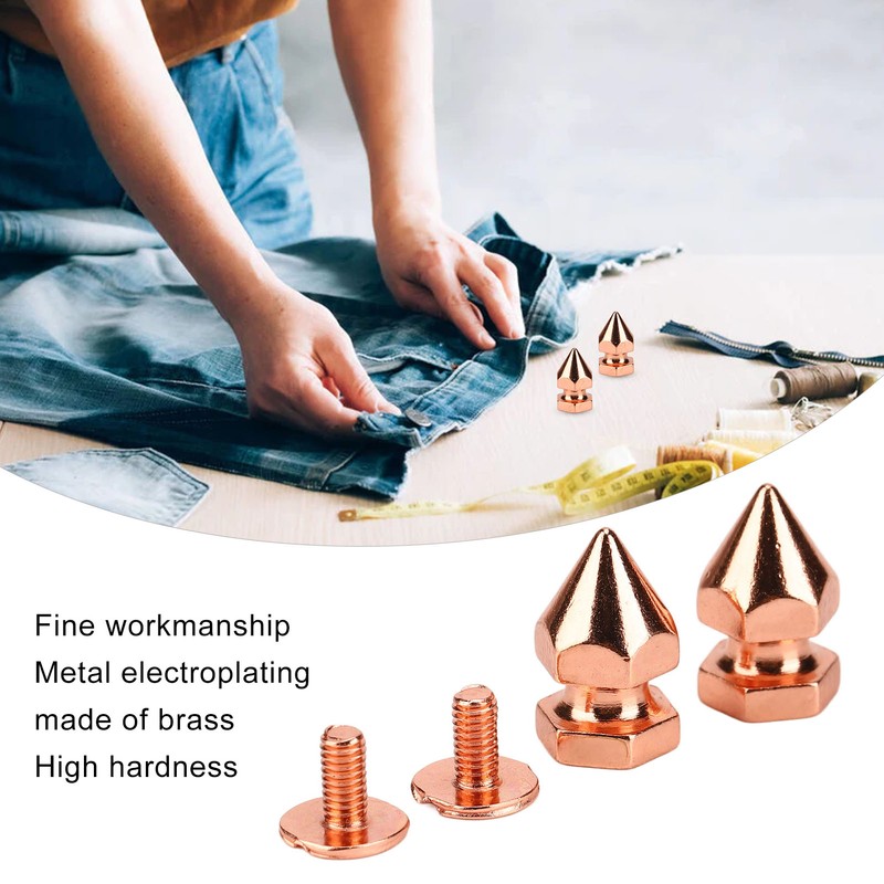 100 Sets Spiked Cone Spike Stud Rose Gold High Hardness