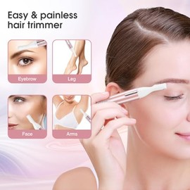 TOUCHBeauty Recortador de cejas para mujeres, Moldeador de cejas de precisión sin dolor, Maquinilla removedora de vello en forma de bolígrafo para car