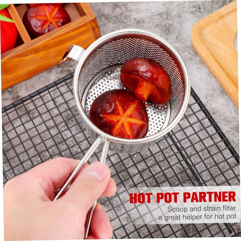 Cabilock Hot Pot Mesh Net Colander Practical Hanging Strainer for