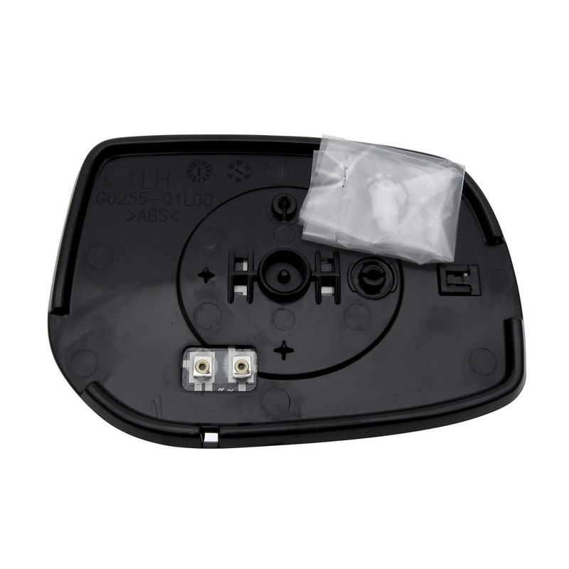 Driver Side Mirror Glass Assembly With Plastic Backing Plate Heated