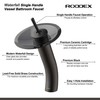 RODDEX Waterfall Bathroom Faucet Glass Single Handle Solid Brass Basin