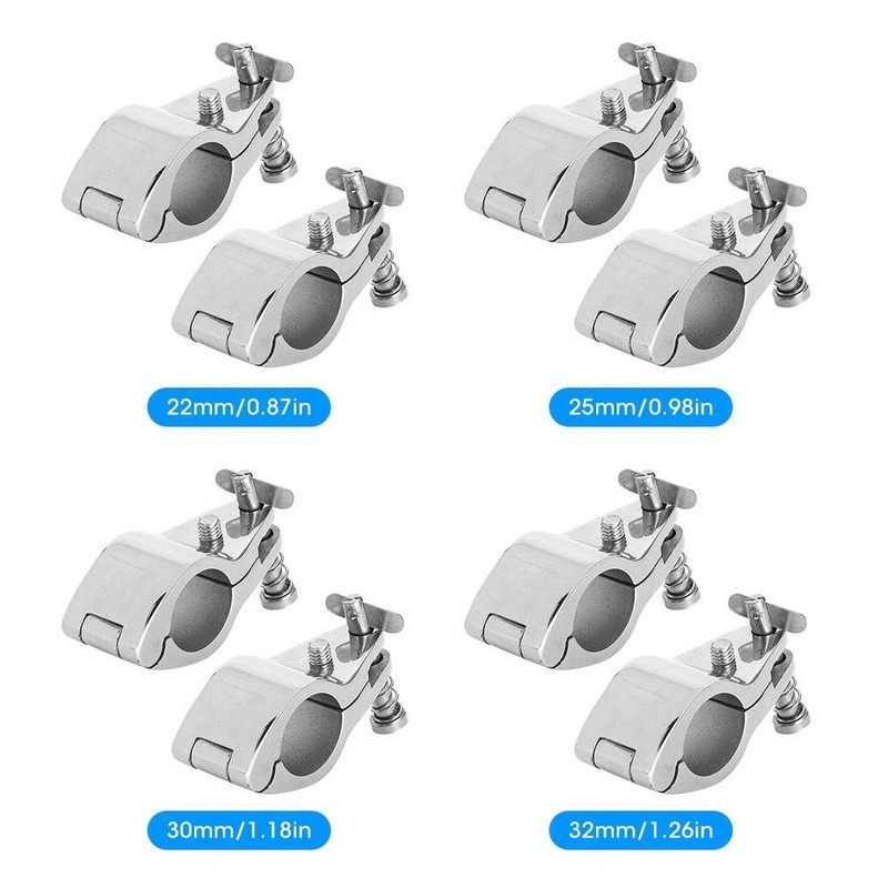Akozon Bimini Top Hinge Rail Bracket 2 Pieces Steel Boat