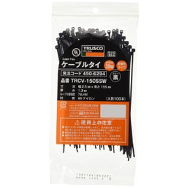 TRUSCO Cable Ties 2.5 mm Wide x 155 mm Max Unity φ 39 耐侯 trcv150ssw