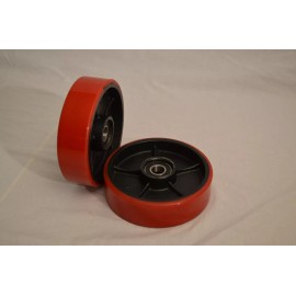 ouroverstock Brand New Pallet Jack Steer Wheels With Bearings Poly Tread - A Pair