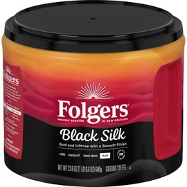 Folgers Café Molido Tostado Oscuro Black Silk, Bote De 22.6 Onzas