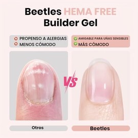 beetles Gel Polish Set de gel constructor Beetles HEMA Free - Whispered Petals, 4 colores, 8 en 1, gel espesante y fortalecedor con base y capa superi
