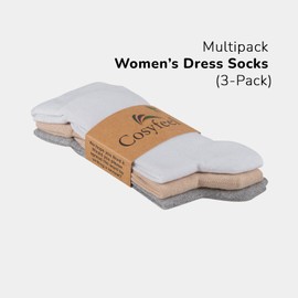 Cosyfeel® Women Crew Socks | Multipack Women’s Dress Socks (3-Pack) | Made of Super Soft Eco-Friendly Bamboo Material | Durable with Seamless Toe | Suitable for all 4 Seasons