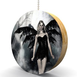 The Angel of Death Hardwood Oak Fan/Light Pull