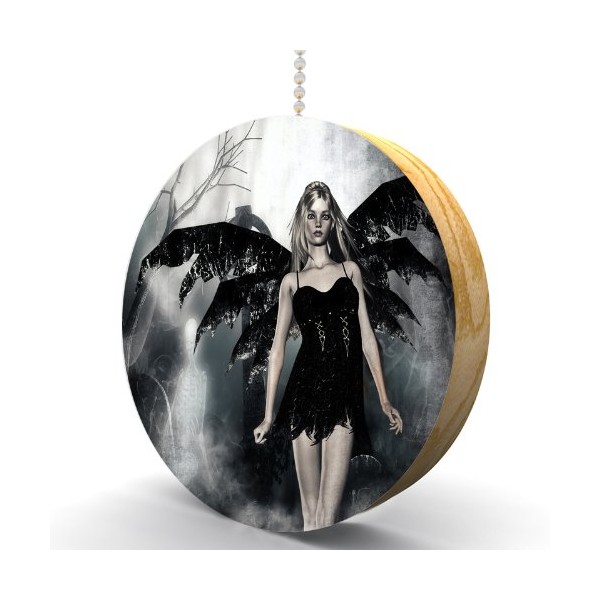 The Angel of Death Hardwood Oak Fan/Light Pull