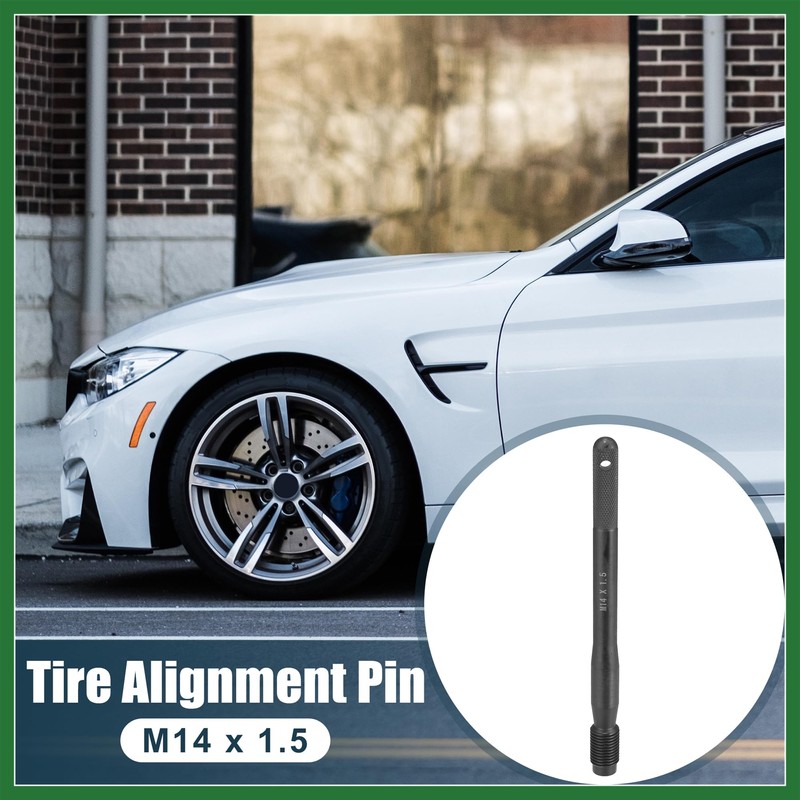 Motoforti 2pcs Black Carbon Steel Wheel Hangers Alignment Pin Tire