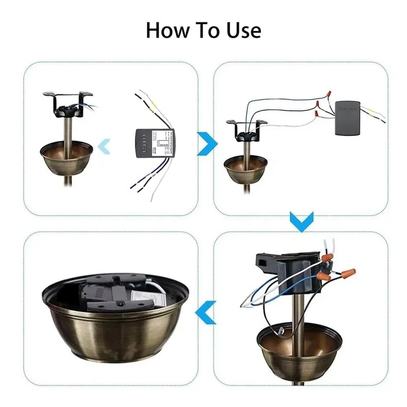 QIACHIP Small Size Ceiling Fan and Lights Wireless Remote Control