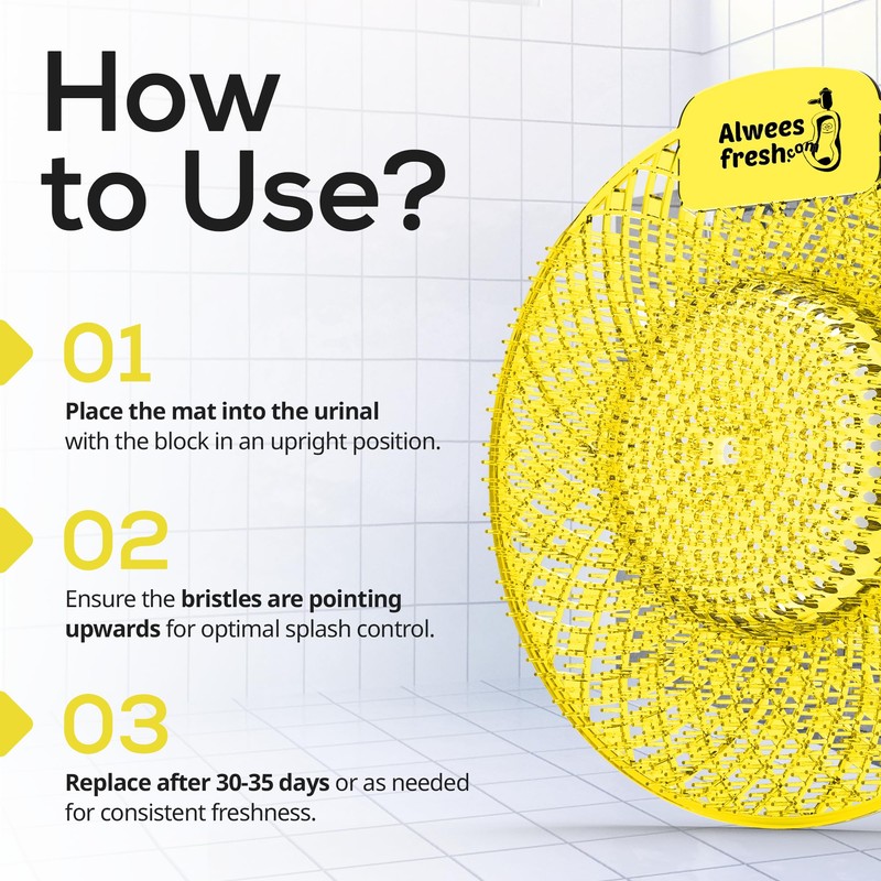 Alwees Fresh Spiral Urinal Mats - 4-in-1 Urinal Screen for