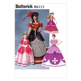Butterick Patterns B6113 Girl's Pirate and Princess Dress Costume Sewing Patterns, Children's Sizes 3-8 and Women's Sizes S-XL