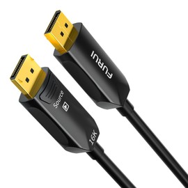 FURUI Fiber Optic DisplayPort Cable 2.1 33ft, 16K Fiber DisplayPort 2.0 Cable Supports 80Gbps, 16K@60Hz, 8K@120Hz, 4K@240Hz 165Hz 144Hz, 2K@360Hz, DSC 1.2a Display Port 2.1 Cord for Gaming Monitor