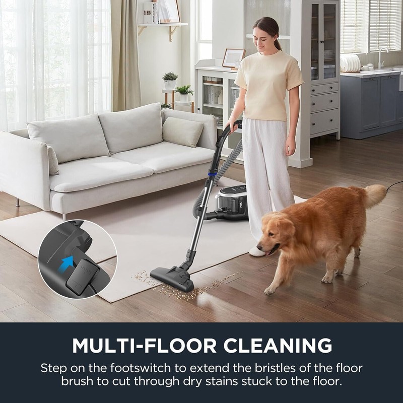 Eureka Bagless Canister Vacuum Cleaner, Lightweight Vac for Carpets and