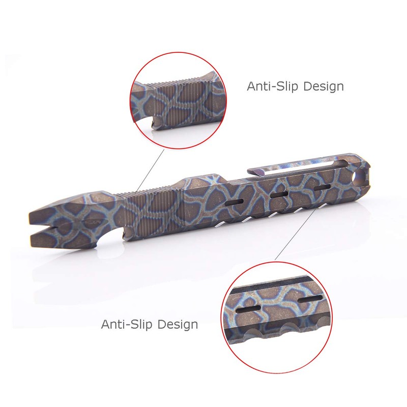 Hamans Titanium Pry Bar with Nail Puller Bottle Opener Function