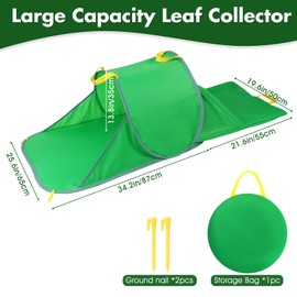 Leaf Collector with Extension Lawn Bags,Portable Pop Up Leaf Bag,Thickened Leafs Scoops,Reusable Yard Garden Bags for Leaves and Trash (2 Pack)