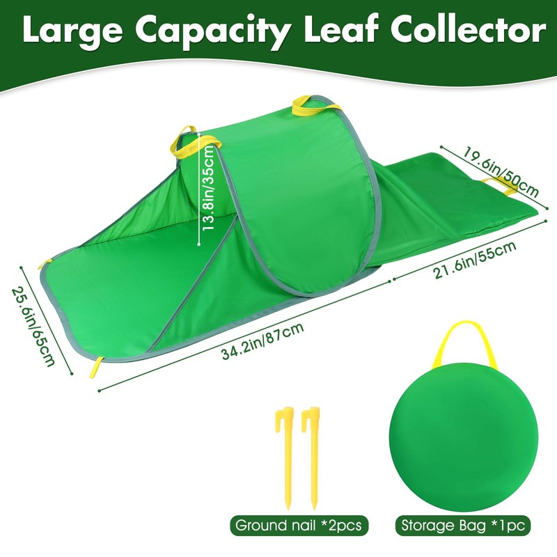 Leaf Collector with Extension Lawn Bags,Portable Pop Up Leaf Bag,Thickened