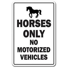 HORSES ONLY Sign equestrian pony farm animal | Indoor/Outdoor | 14" Tall Plastic Sign