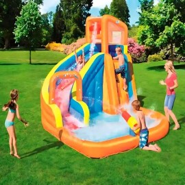 Alberca Piscina Parque Acuatico Resbaladilla  Bomba Bestway Color Naranja                                                                             