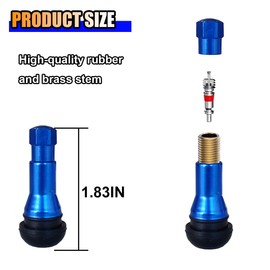5PCS TR413AC Car Tire Valve Stems, Aluminium Alloy Snap-in Car Tire Valve Stem, High-Pressure Tubeless Valve Stems for 0.453 Inch 11.5mm Rim Hole (Blue)