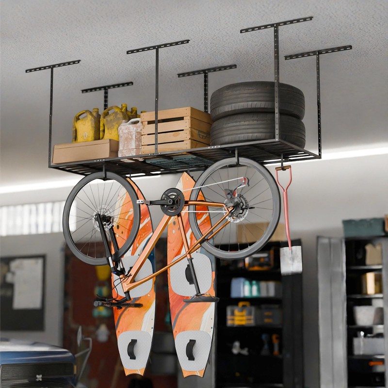 SunsGrove SunsGrove Heavy-Duty 4-Pack Overhead Garage Ceiling Storage Hooks, Add-On