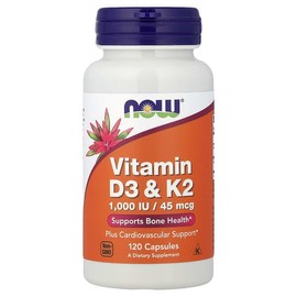 NOW Foods, Vitamin D3 & K2, 120 Capsules / NOW Foods (나우푸드), 비타민D3 & K2, 캡슐 120정