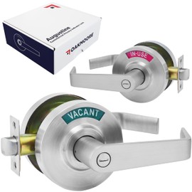 OAKMOORE Commercial Bathroom Door Handle with Indicator Lock | Privacy Commercial Locks for Public Restrooms | Vacancy Indication Occupied Deadbolt | Industrial Door Handle Bathroom Door Lock
