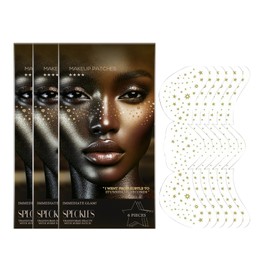 18 Stück Glitzernde Flocken Gesichtstattoo, Glitzerndes Sommersprossen Tattoo im Gesicht, Wasserfeste Fake Freckles und Party Temporäre Tattoos, Gesicht Glitzer Make-up Patches