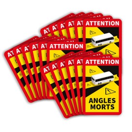 lepni.me 18 Pieces Bus Angles Morts Stickers for France | Extra Strong Adhesion and UV Protection | Attention Warning Sign | Vehicle Blind Spot Sticker (18PCS BUS)