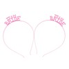 Outanaya 2Pcs Metallic Bride Hairband Pink Bridal Headdress Wedding Party