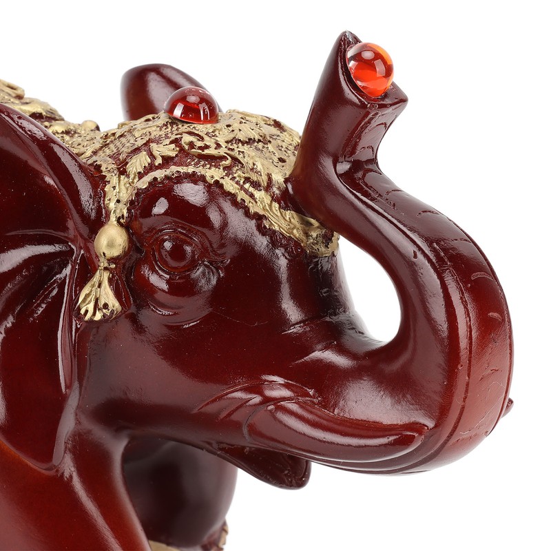 Elephant Statue Durable Resin Cute Elegant Attract Wealth Round Corner