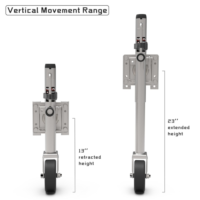 TOWKING Upgraded Spoke Wheel Trailer Jack, 10" Vertical Movement, 1500