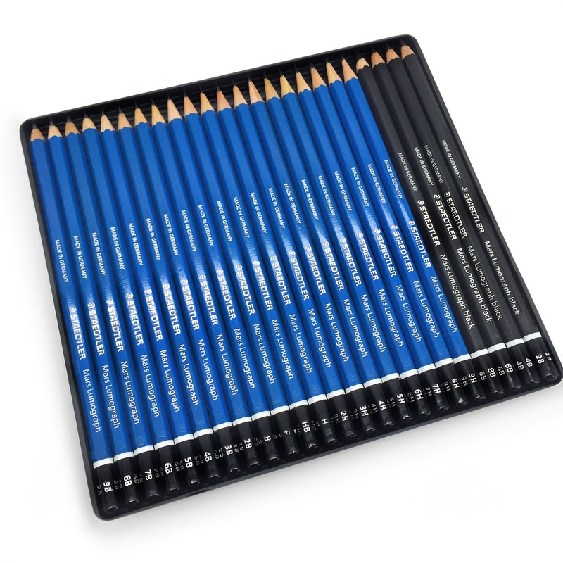 Staedtler Artist Pencils Mars Lumograph, 24 degrees Artist Quality Sketching